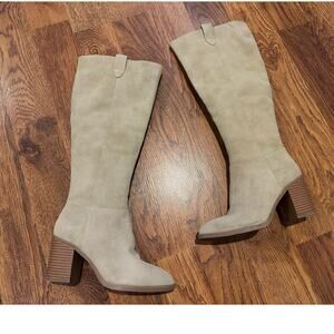 Mia Women's Hadley Faux Suede Knee High Boots - Beige Size 6.5 Boot Season